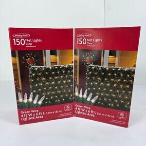 Christmas Net Lights Indoor Outdoor Holiday Home Mesh Lights 150 Clear 2 Box's